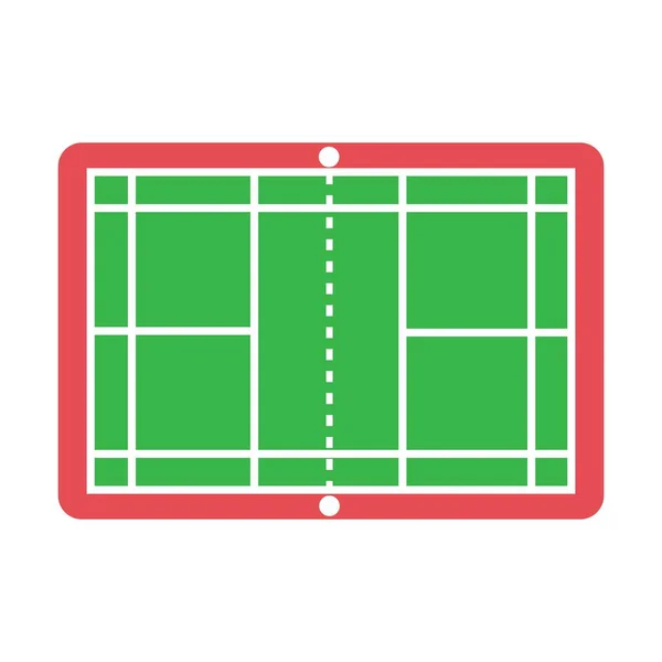 Badminton Gericht Symbol Logo Vektor Design Vorlage — Stockvektor