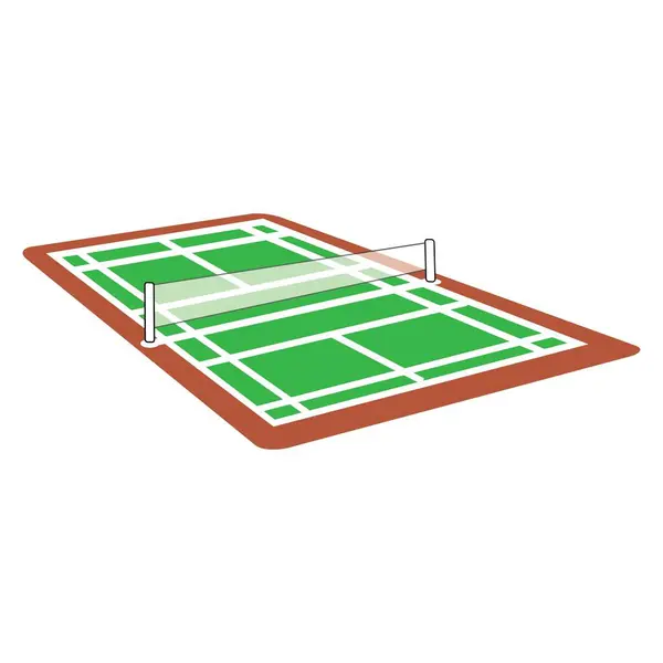 Badminton Gericht Symbol Logo Vektor Design Vorlage — Stockvektor