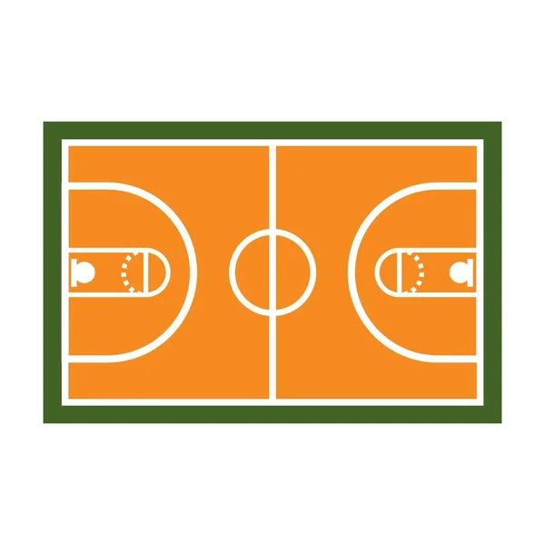 Basketball Court Icon Logo Vector Design Template — Stock Vector