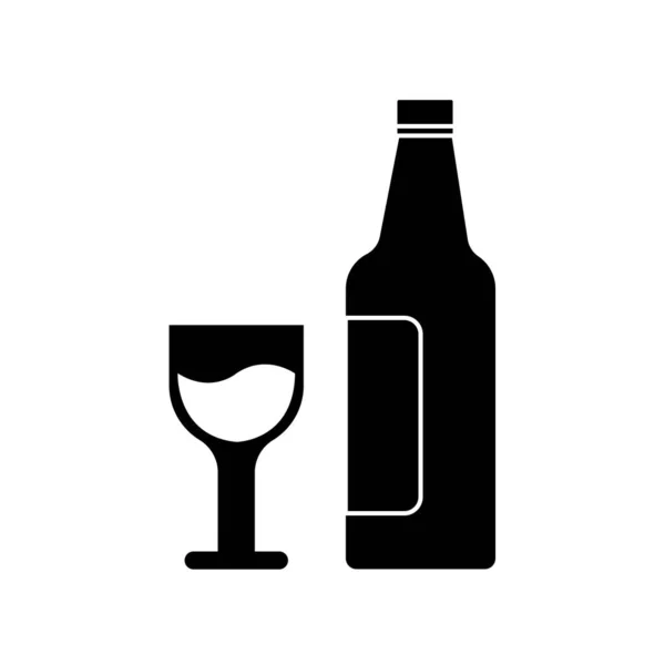Alcohol Bebida Icono Logotipo Vector Diseño Plantilla — Archivo Imágenes Vectoriales