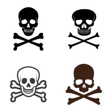 kafatası simgesi logo vektör tasarım şablonu