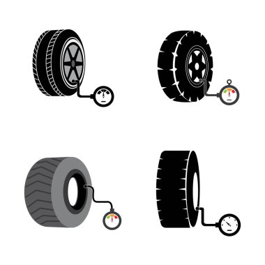 Lastik basıncı simgesi logo vektör tasarım şablonu