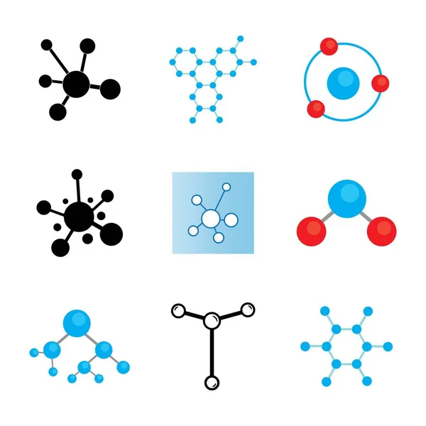 Molekyl Ikon Logotyp Vektor Design Mall Vektorgrafik