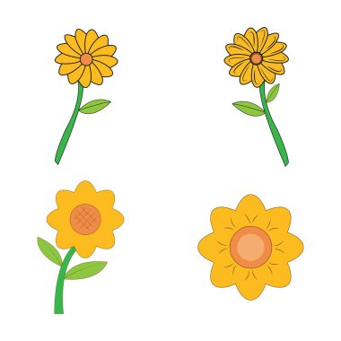 ayçiçeği simgesi logo vektör tasarım şablonu