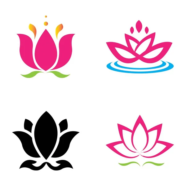 Lotus Simgesi Logo Vektör Tasarım Şablonu — Stok Vektör