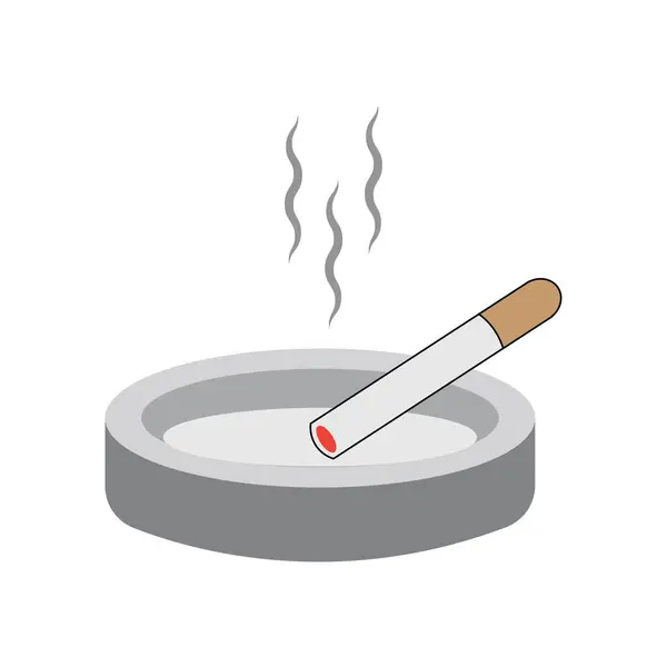 Ícone Cinzeiro Cigarro Modelo Design Vetor Logotipo — Vetor de Stock