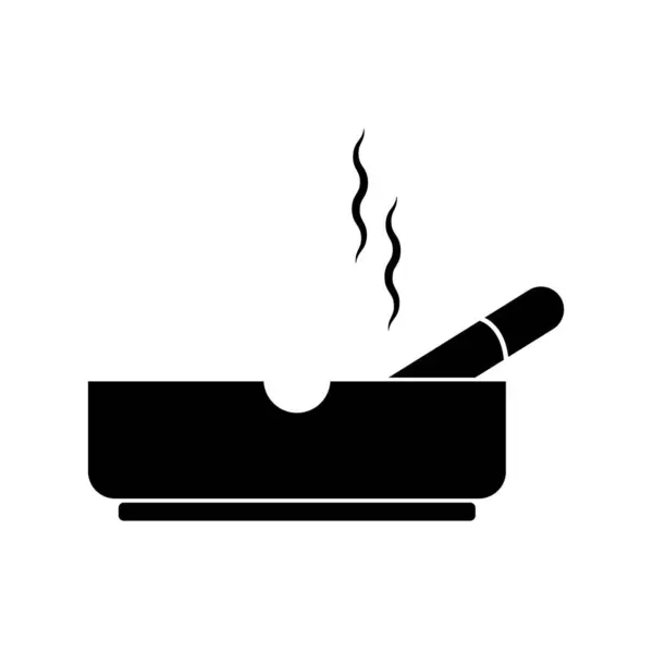 Cigarette Ashtray Icon Logo Vector Design Template — Stock Vector