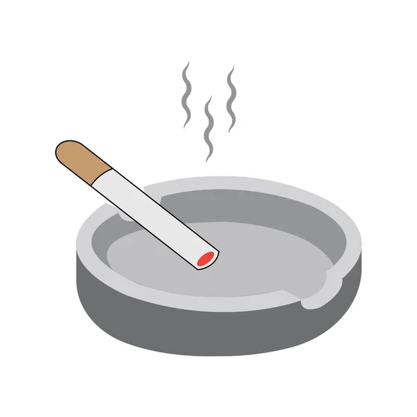 Cigarette Ashtray Icon Logo Vector Design Template — Stock Vector