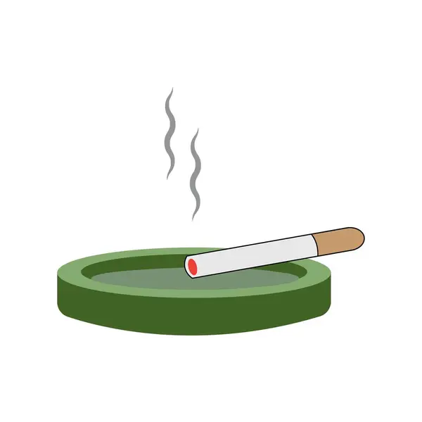Cenicero Cigarrillo Icono Logotipo Vector Diseño Plantilla — Archivo Imágenes Vectoriales