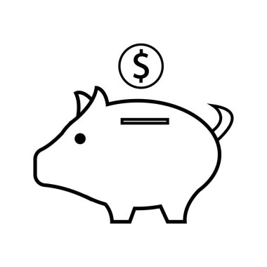 Piggy Bank simge logo vektör tasarım şablonu
