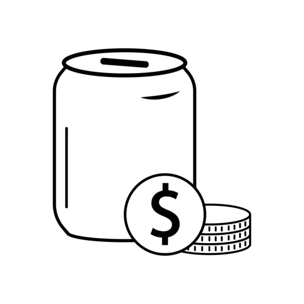 Piggy Bank Icon Logo Vector Design Template — Stock Vector