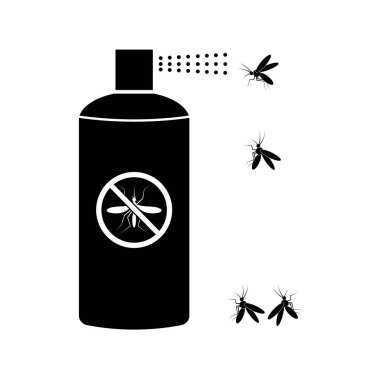 sivrisinek spreyi ikon logo vektör tasarım şablonu