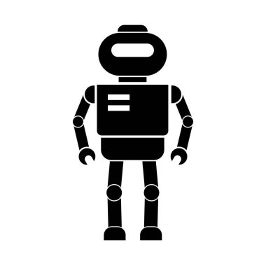 Robot simgesi logo vektör tasarım şablonu