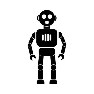 Robot simgesi logo vektör tasarım şablonu