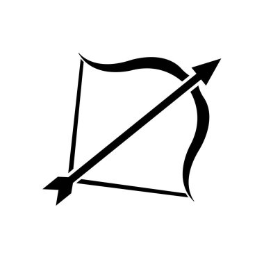 ok yayı simgesi logo vektör tasarım şablonu