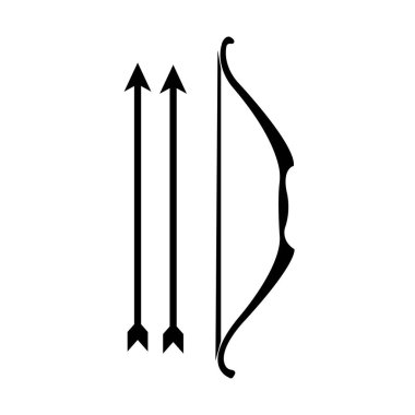 ok yayı simgesi logo vektör tasarım şablonu