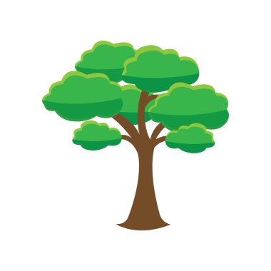 ağaç simgesi logo vektör tasarım şablonu