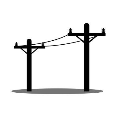 güç direği simgesi logo vektör tasarım şablonu