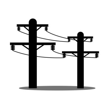 güç direği simgesi logo vektör tasarım şablonu