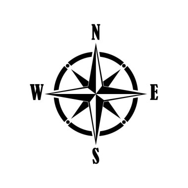 Pusula simgesi logo vektör tasarım şablonunun noktaları