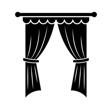 perde simgesi logo vektör tasarım şablonu