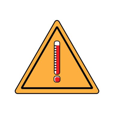 Aşırı ısı uyarı simgesi logo vektör tasarım şablonu