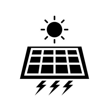 Güneş enerjisi paneli ikon vektör illüstrasyon tasarımı