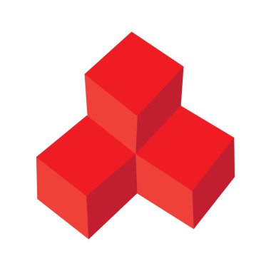 küp simgesi vektör çizim şablonu