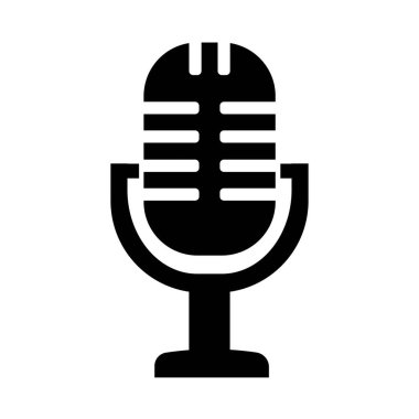 mikrofon simgesi vektör çizim şablonu