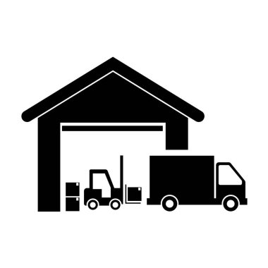 Depo simgesi vektör çizim şablonu