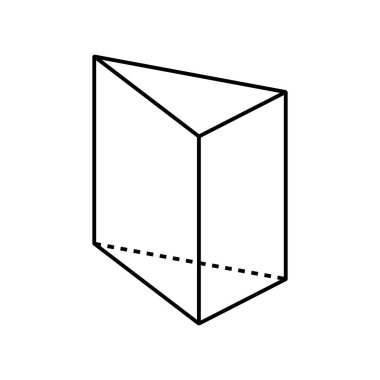 üçgen prizma simge vektör çizim şablonu
