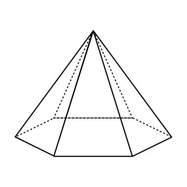Altıgen piramit ikon vektör çizim şablonu