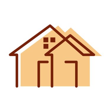 Otel villa simgesi vektör çizim şablonu