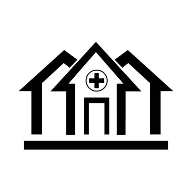 Hastane simgesi vektör çizim şablonu