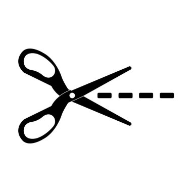 makas simgesi vektör çizim şablonu kesiliyor