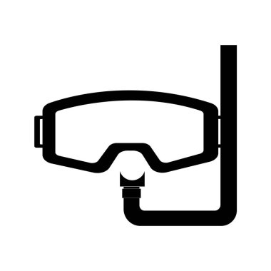 yüzme gözlüğü simgesi vektör çizim şablonu