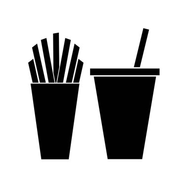 yiyecek ve içecek ikon vektör çizim şablonu