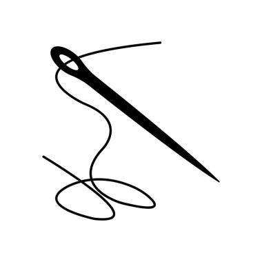 Dikiş iğnesi ikonu vektör çizim şablonu