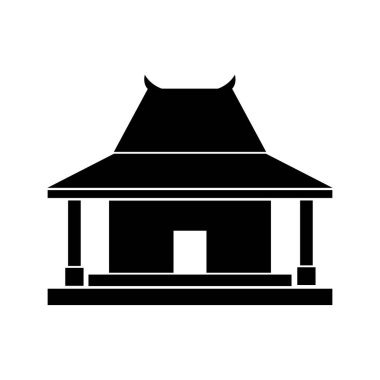 Geleneksel Cava Joglo ev simgesi çizim şablonu