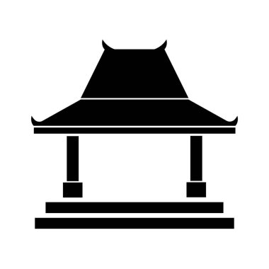 Geleneksel Cava Joglo ev simgesi çizim şablonu