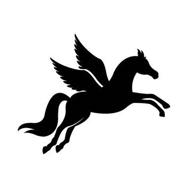 Uçan at simgesi tasarım şablonu