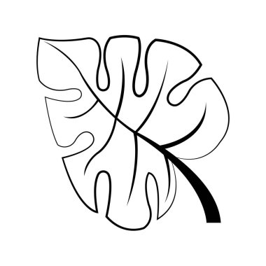 Monstera yaprağı resim tasarım şablonu