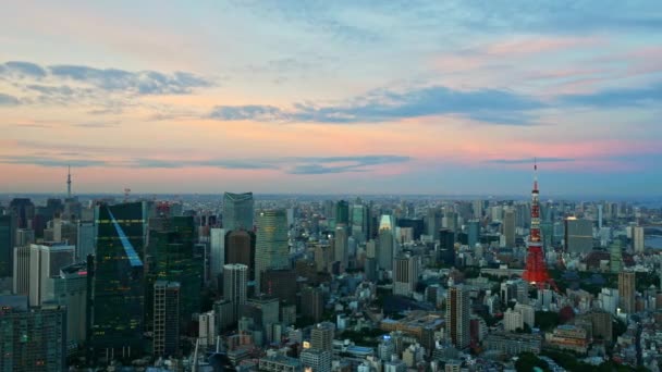 Časový Skluz Pohled Tokyo City Tokyo Tower Japonsku — Stock video