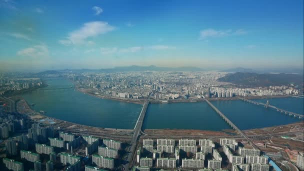 Time Lapse Edificios Del Horizonte Seúl Corea Del Sur — Vídeo de stock