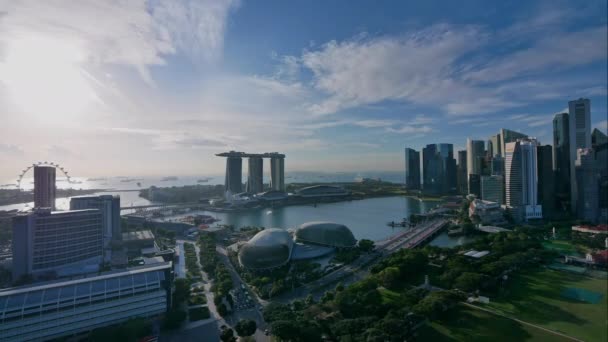Singapore January 2019 Beautiful Singapore City Skyline View Marina Bay — Stockvideo