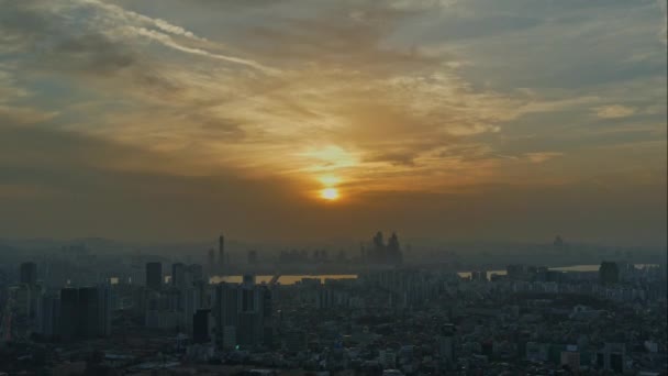 Time Lapse Gebouw Van Seoul Skyline Zuid Korea — Stockvideo