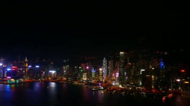 Hong Kong-14 Eylül 2018:4k zaman atlamalı bina ve Hong Kong şehir silüeti