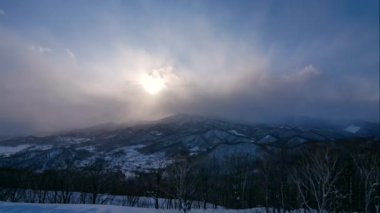 4K Sapporro şehri Moiwa hokkaido japan dağının tepesinden