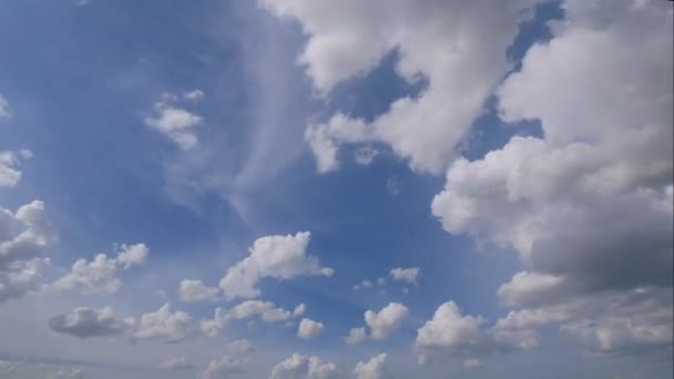 Awan Putih Bergerak Langit Biru Rekaman Selang Waktu Klip Video