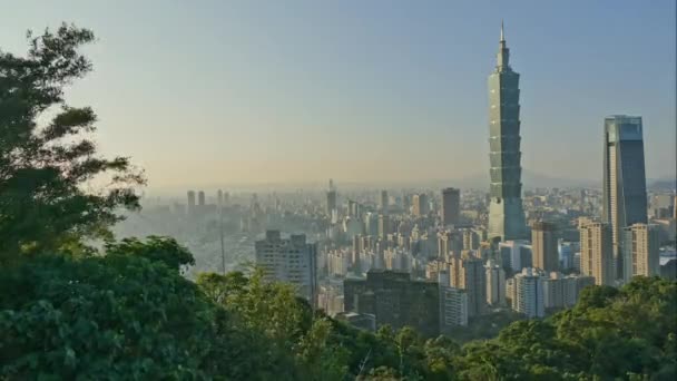 Taipei Taiwan November 2018 Tidsbrist Byggnader Skyline Taipei Taiwan Royaltyfri Stockfilm